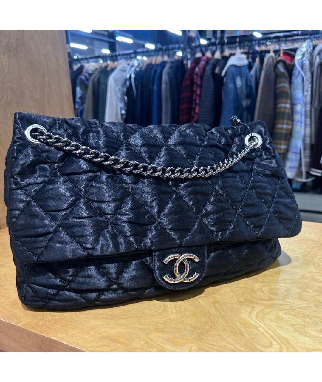 CHANEL Черная тканевая сумка через плечо, фото 8