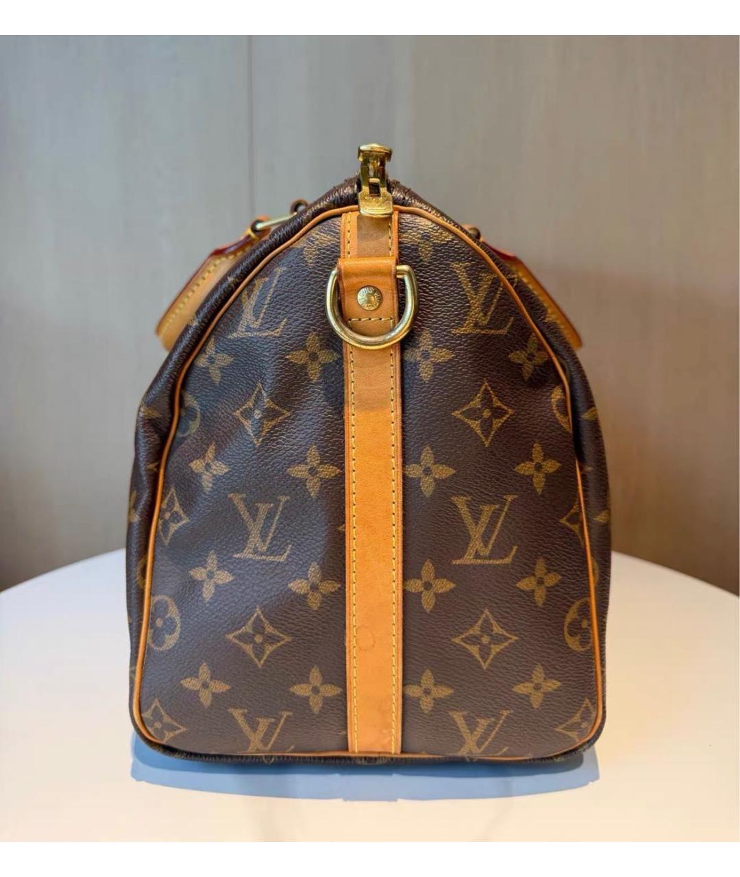 LOUIS VUITTON Коричневая кожаная сумка через плечо, фото 4