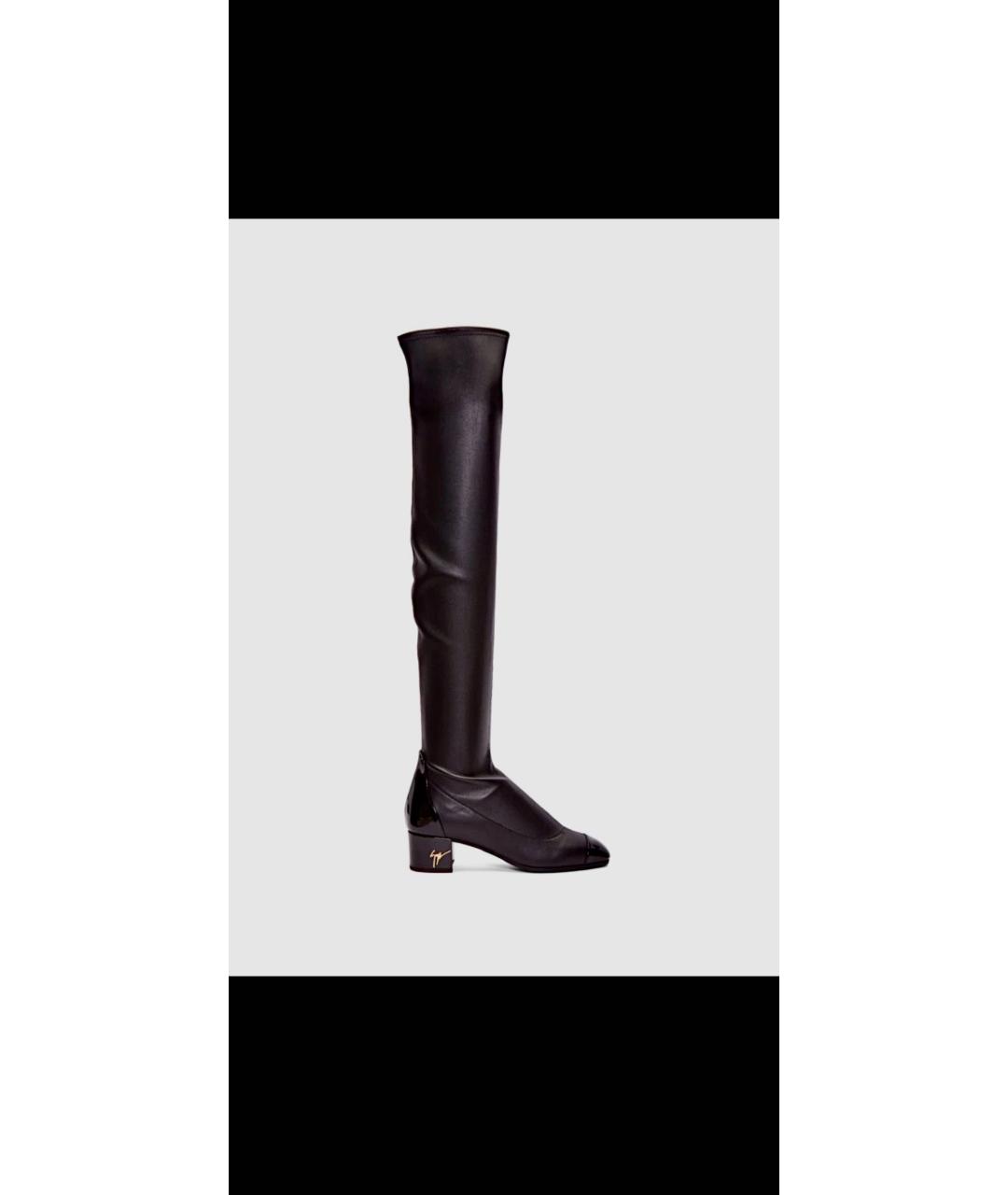 GIUSEPPE ZANOTTI DESIGN Черные ботфорты из лакированной кожи, фото 7
