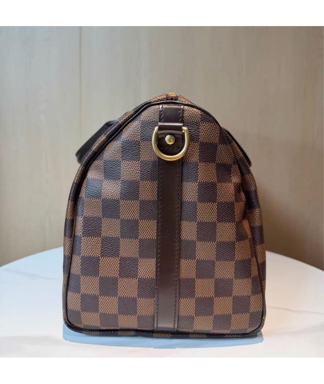 LOUIS VUITTON Коричневая кожаная сумка через плечо, фото 4