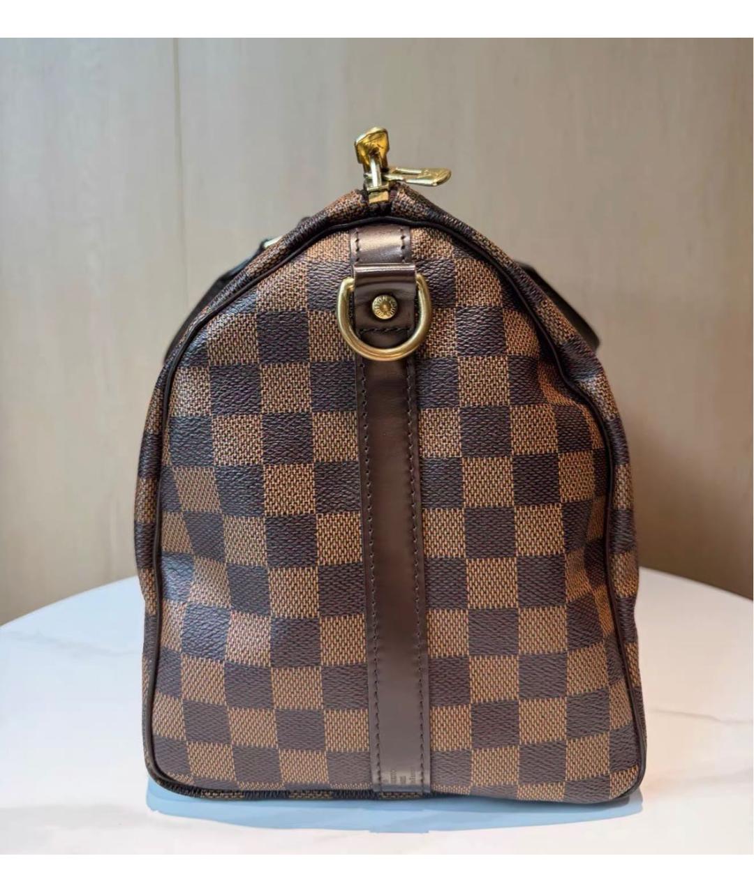 LOUIS VUITTON Коричневая кожаная сумка через плечо, фото 3