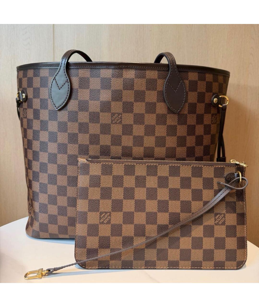 LOUIS VUITTON Коричневая сумка тоут из канвы, фото 7