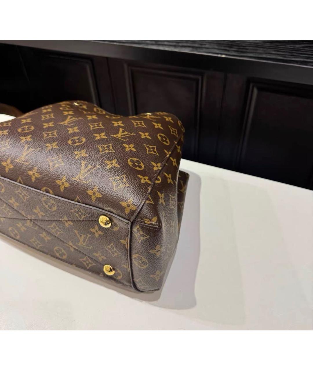 LOUIS VUITTON Коричневая сумка тоут из канвы, фото 6