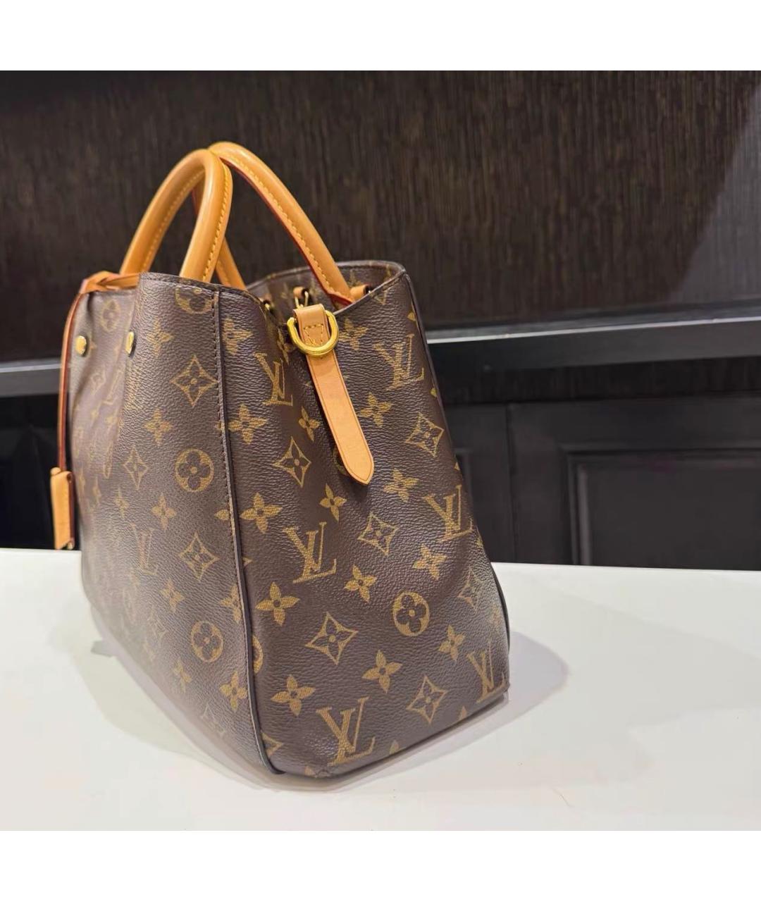 LOUIS VUITTON Коричневая сумка тоут из канвы, фото 4