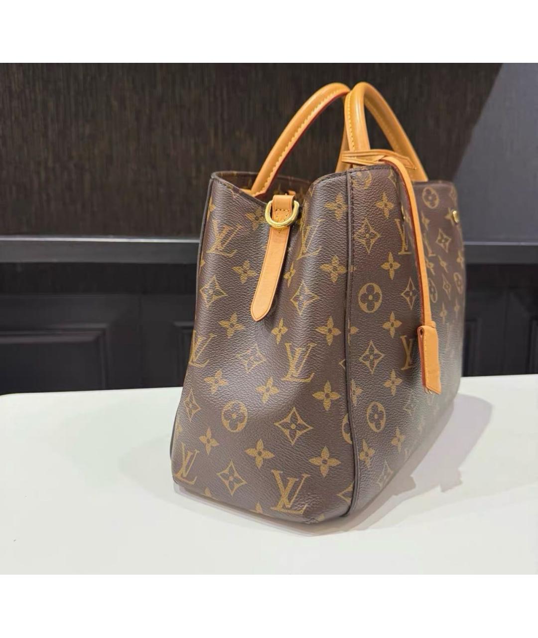 LOUIS VUITTON Коричневая сумка тоут из канвы, фото 3