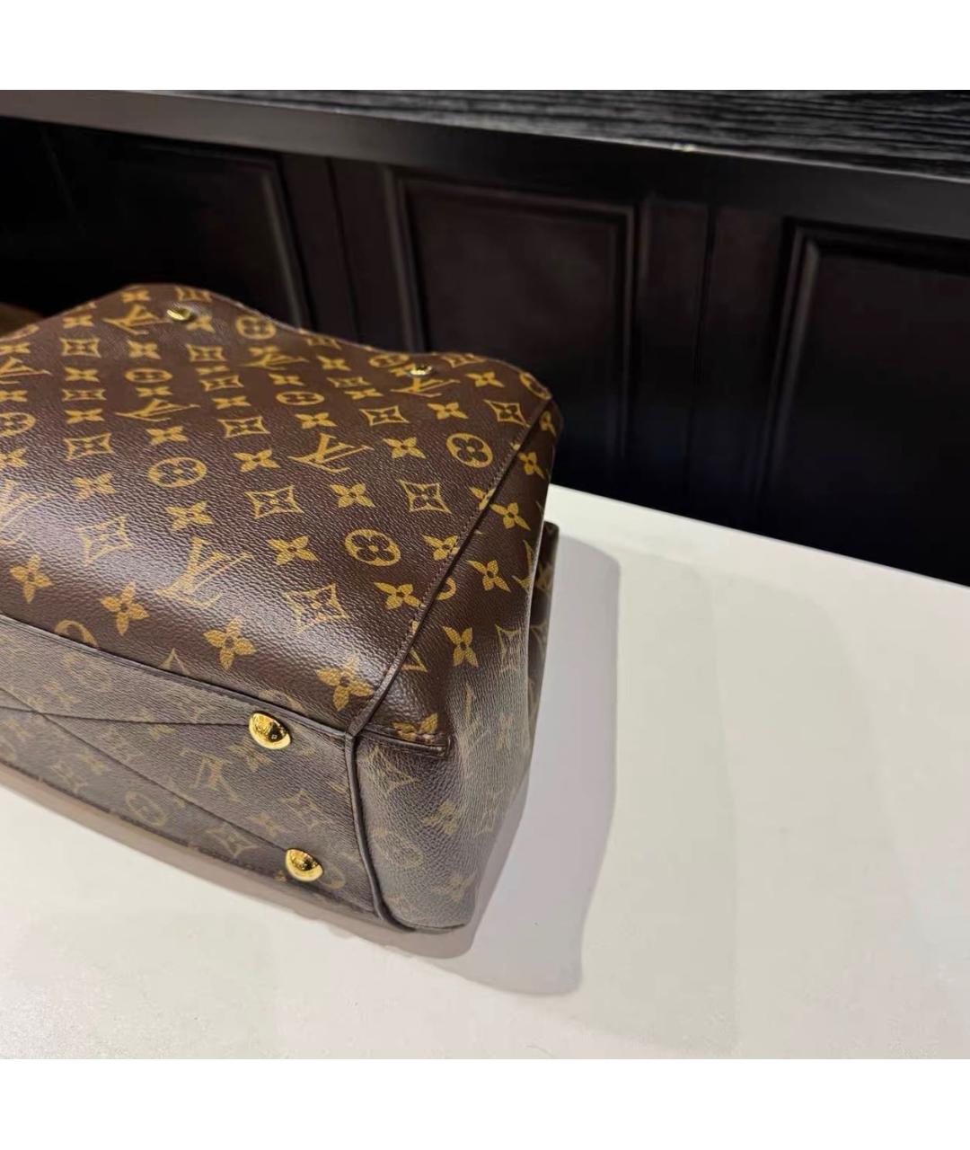 LOUIS VUITTON Коричневая сумка тоут из канвы, фото 8
