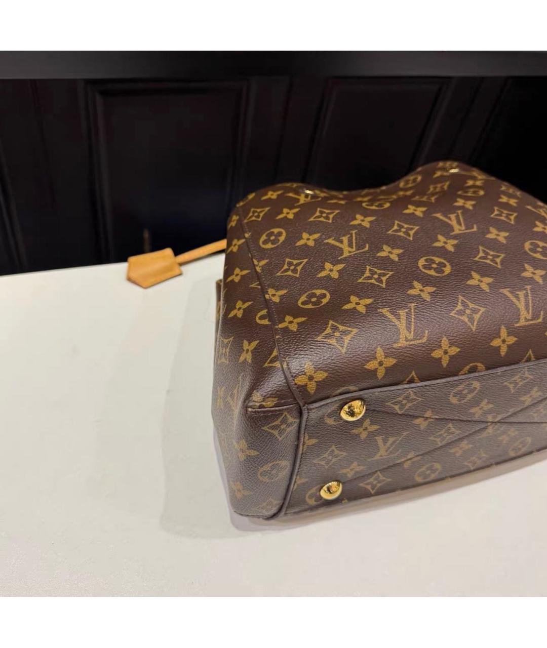 LOUIS VUITTON Коричневая сумка тоут из канвы, фото 7