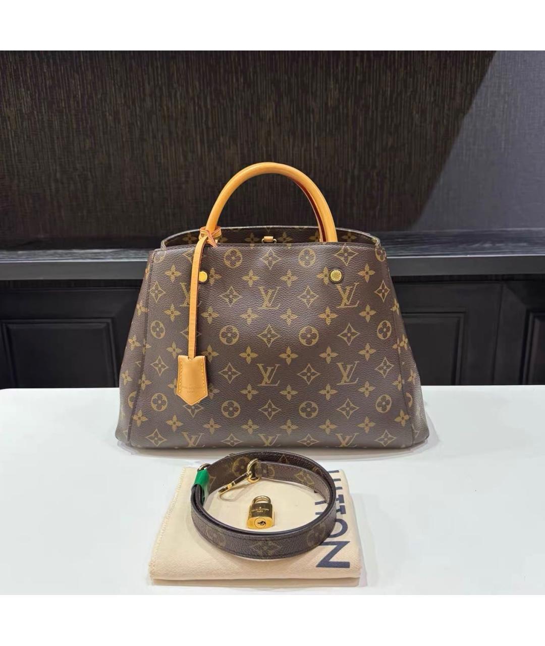 LOUIS VUITTON Коричневая сумка тоут из канвы, фото 9
