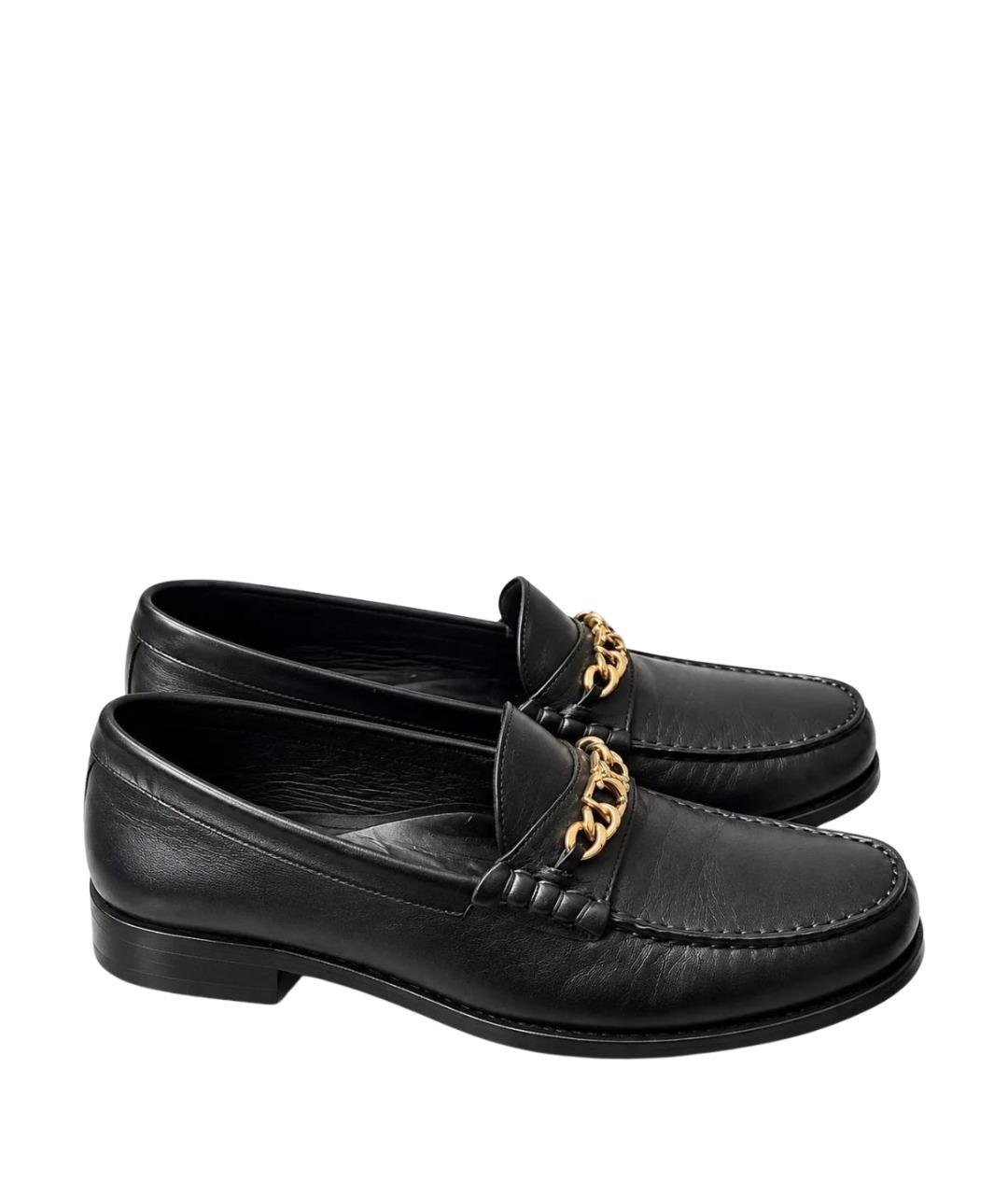 CELINE Черные кожаные лоферы, фото 1