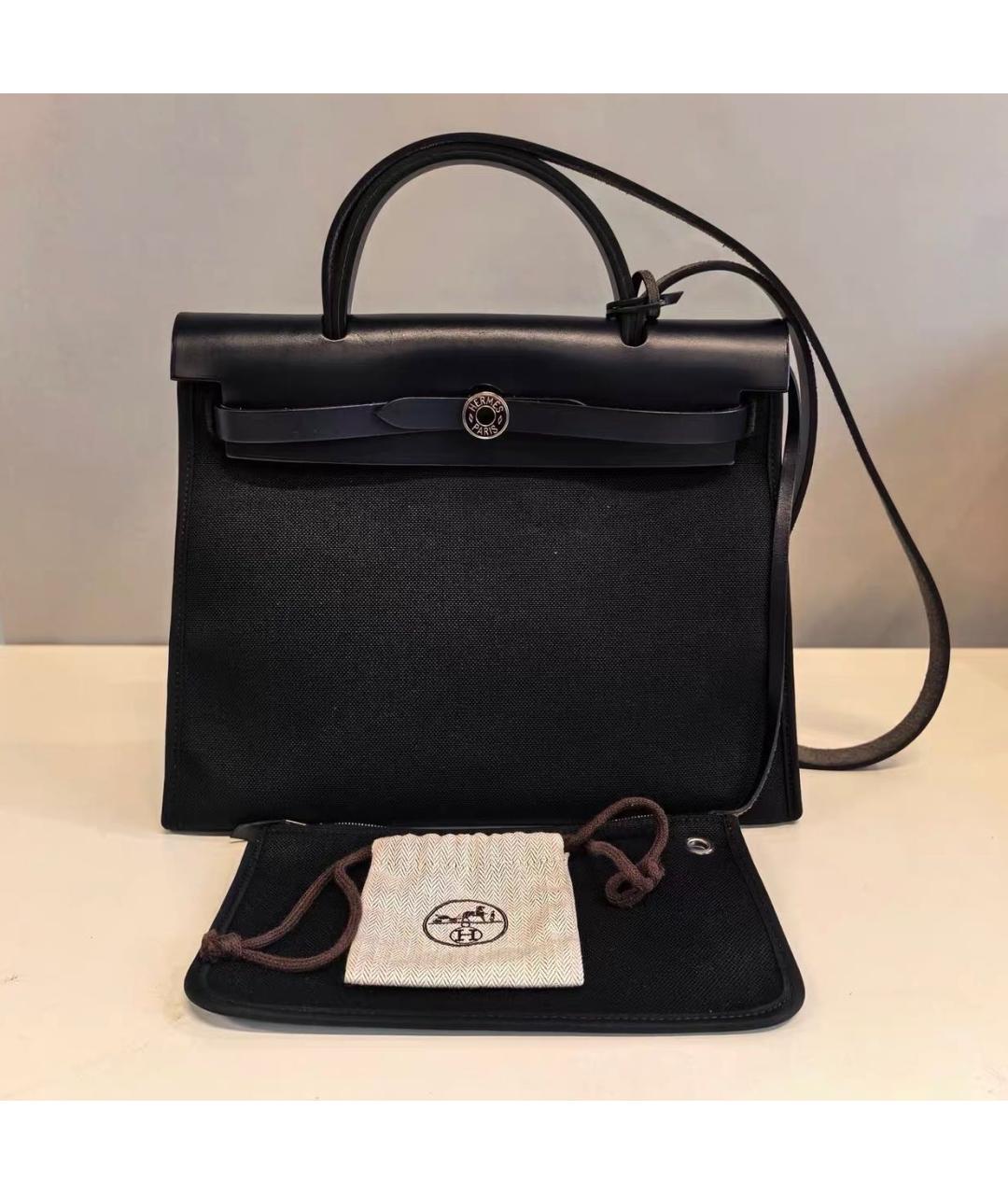HERMES Черная сумка с короткими ручками, фото 9