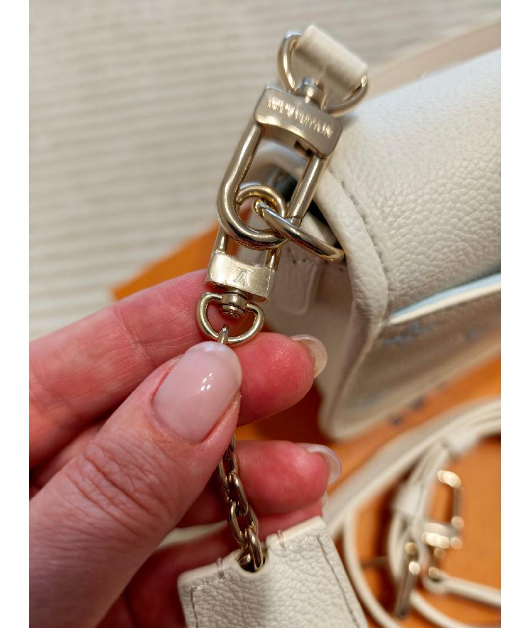 LOUIS VUITTON Белая кожаная сумка через плечо, фото 5