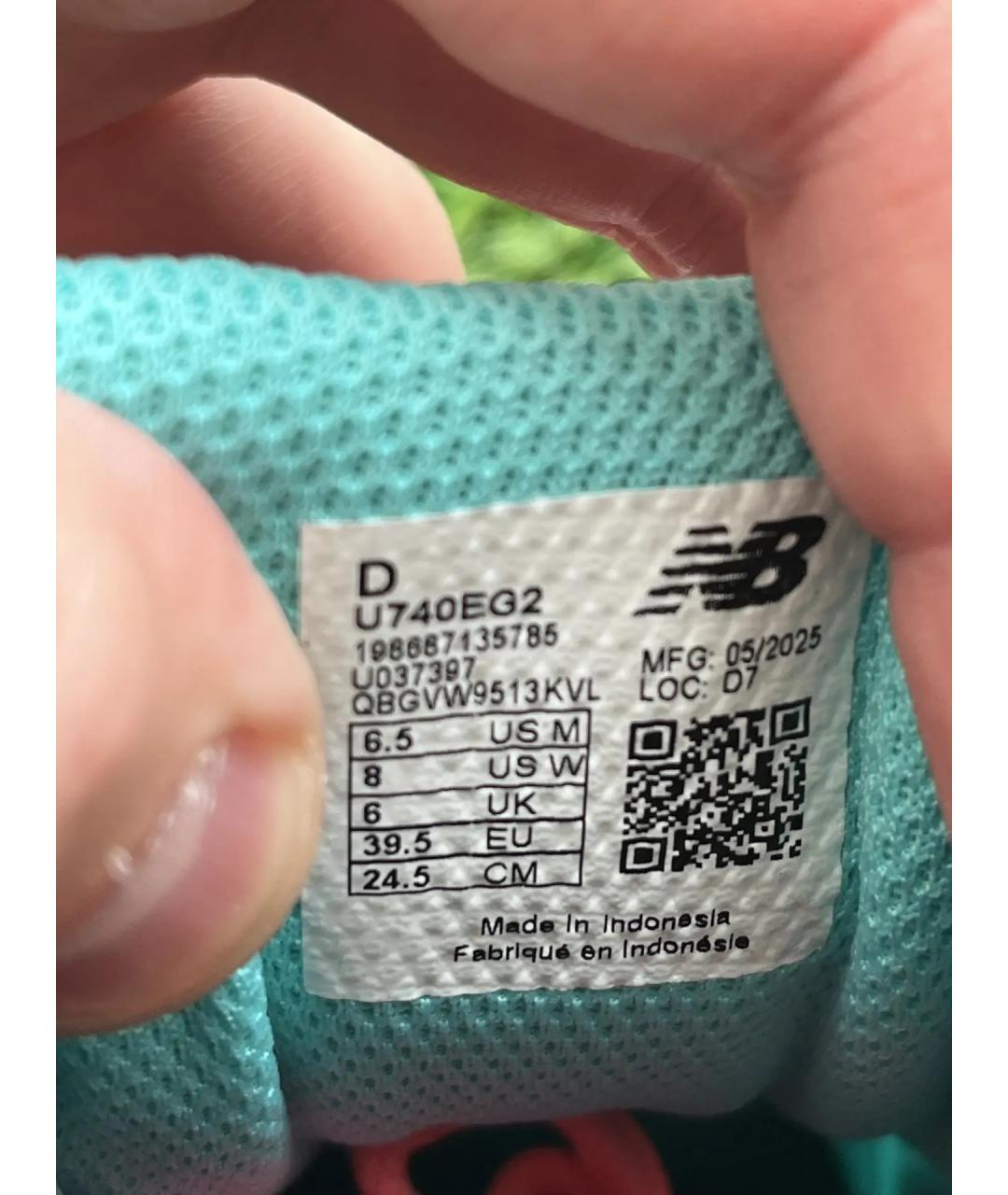 NEW BALANCE Бирюзовые синтетические кроссовки, фото 6