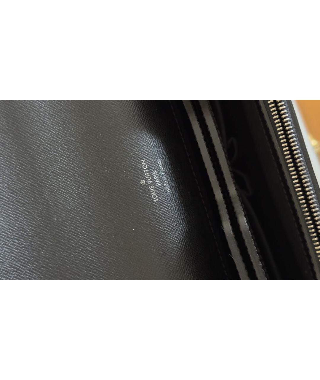 LOUIS VUITTON Черный кожаный портфель, фото 4