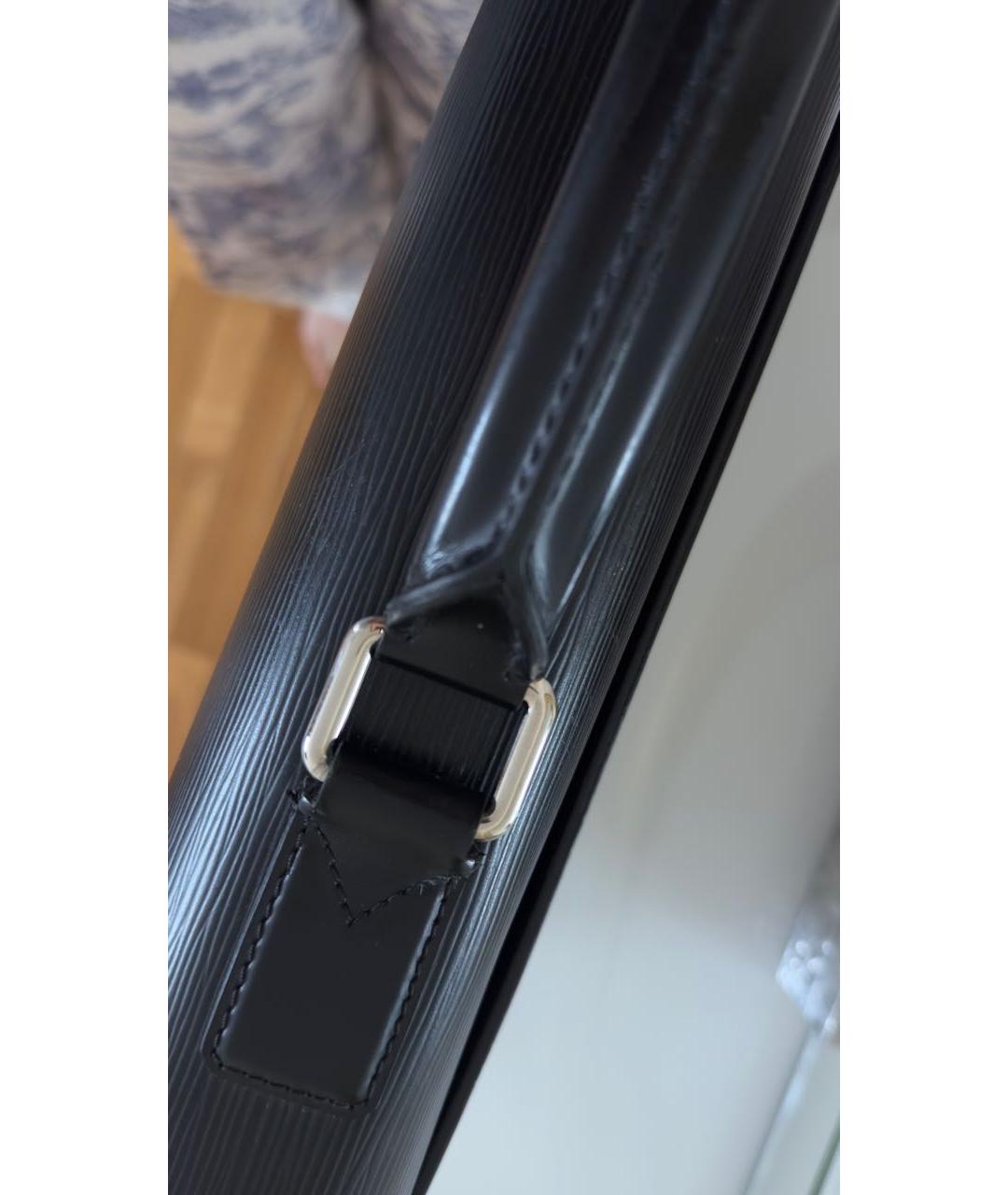 LOUIS VUITTON Черный кожаный портфель, фото 5
