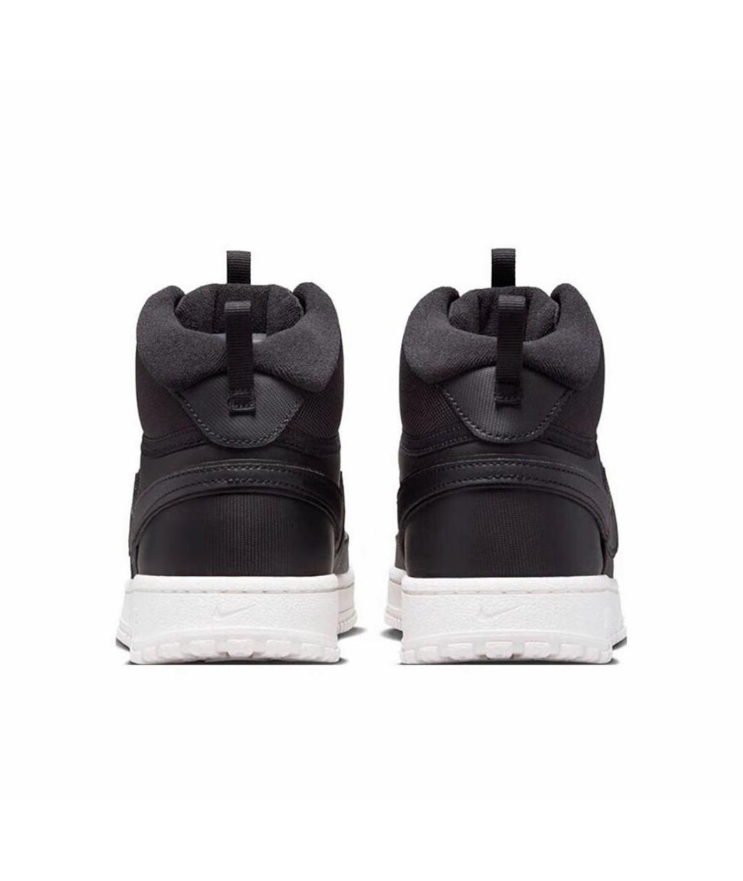 NIKE Черные кожаные высокие кроссовки / кеды, фото 4