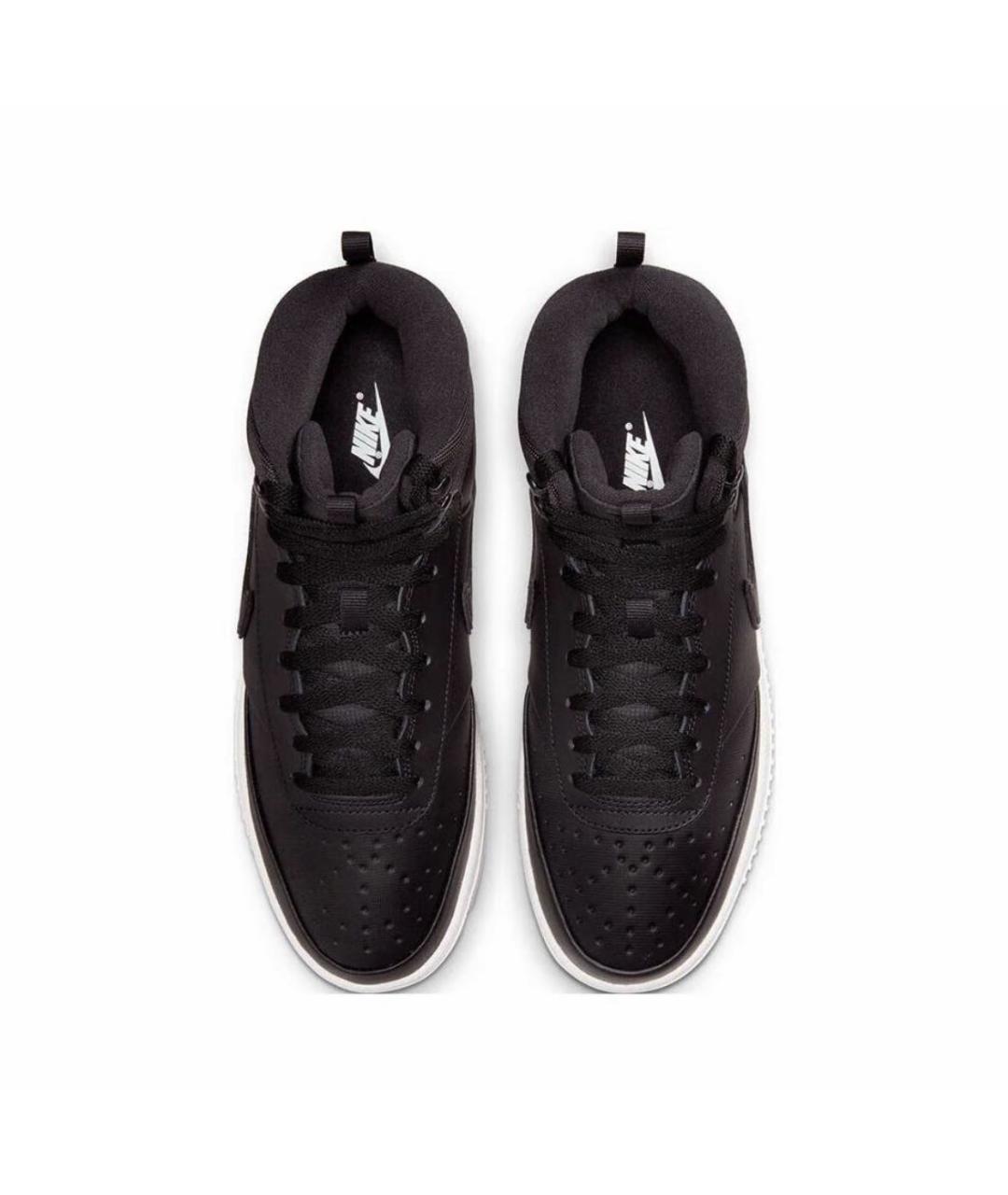 NIKE Черные кожаные высокие кроссовки / кеды, фото 3