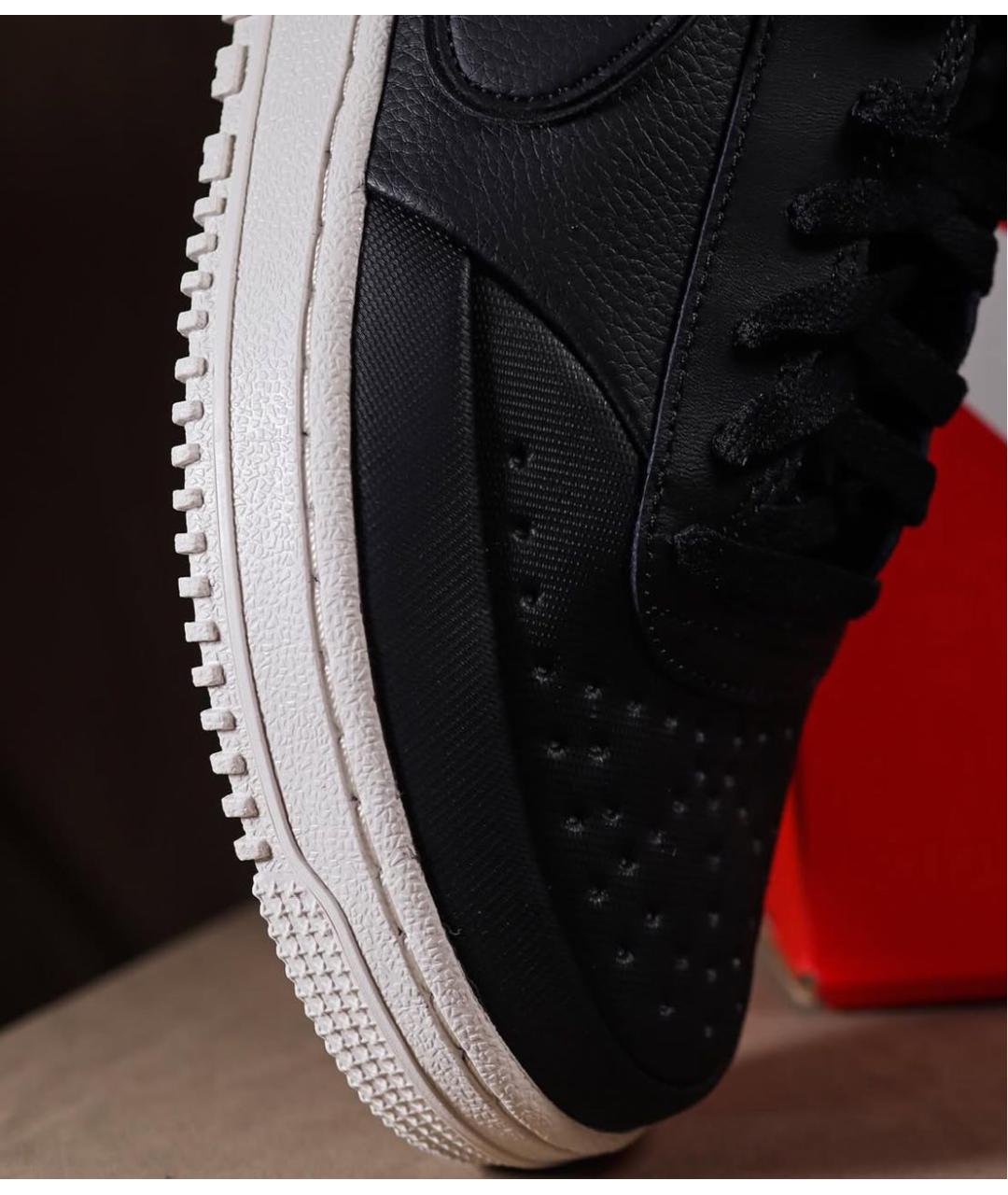 NIKE Черные кожаные высокие кроссовки / кеды, фото 7