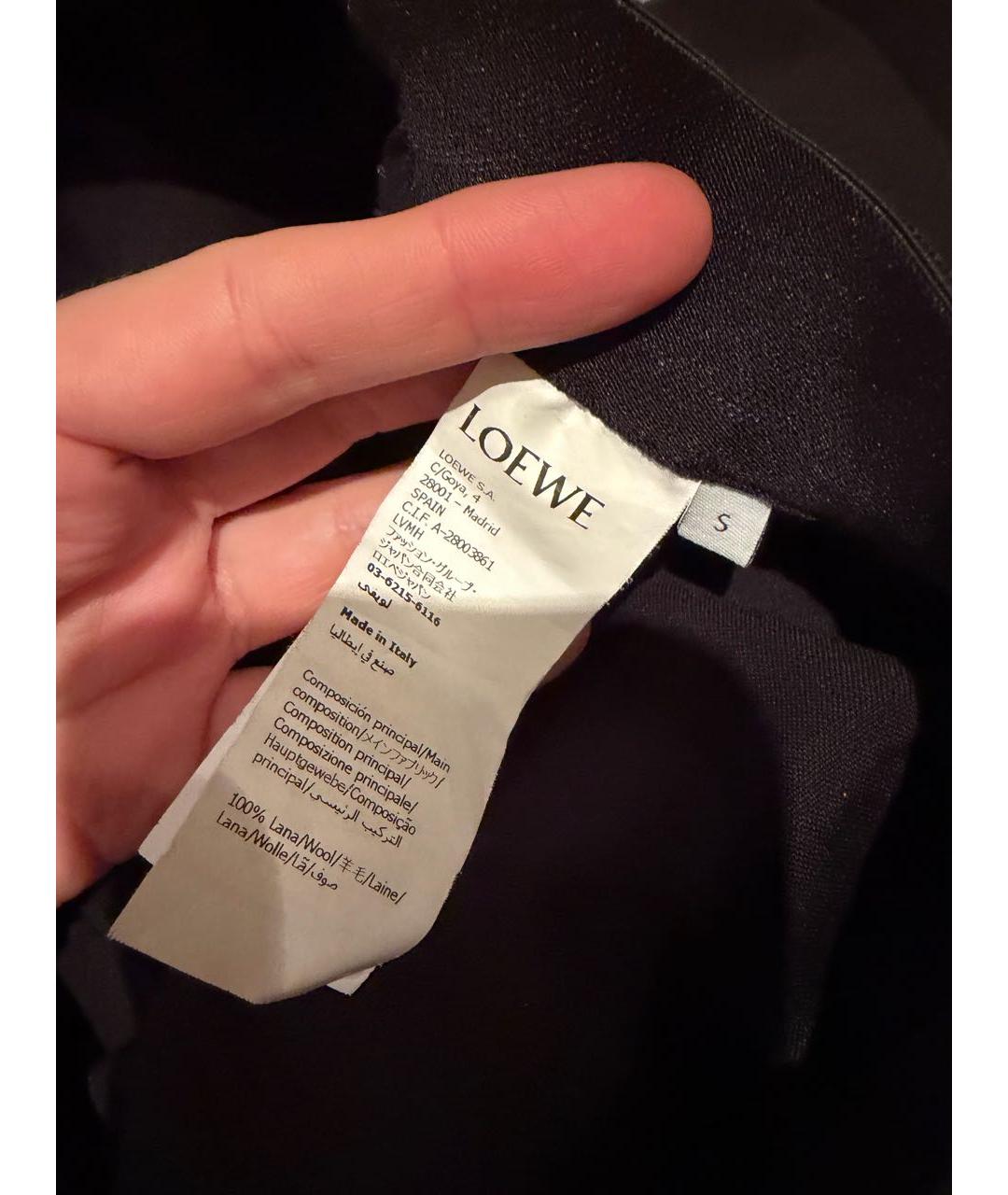 LOEWE Черные хлопковые брюки широкие, фото 3