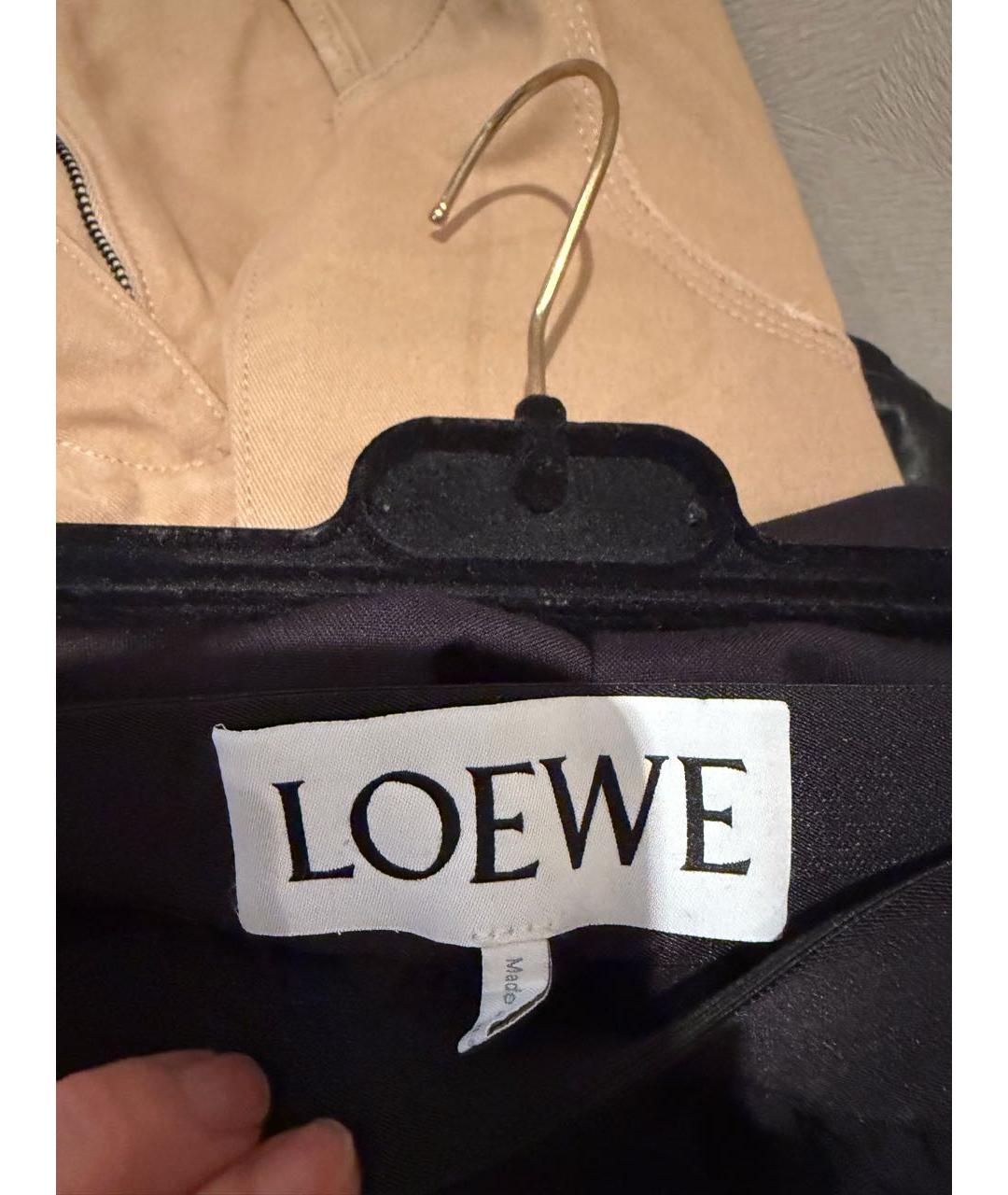 LOEWE Черные хлопковые брюки широкие, фото 4