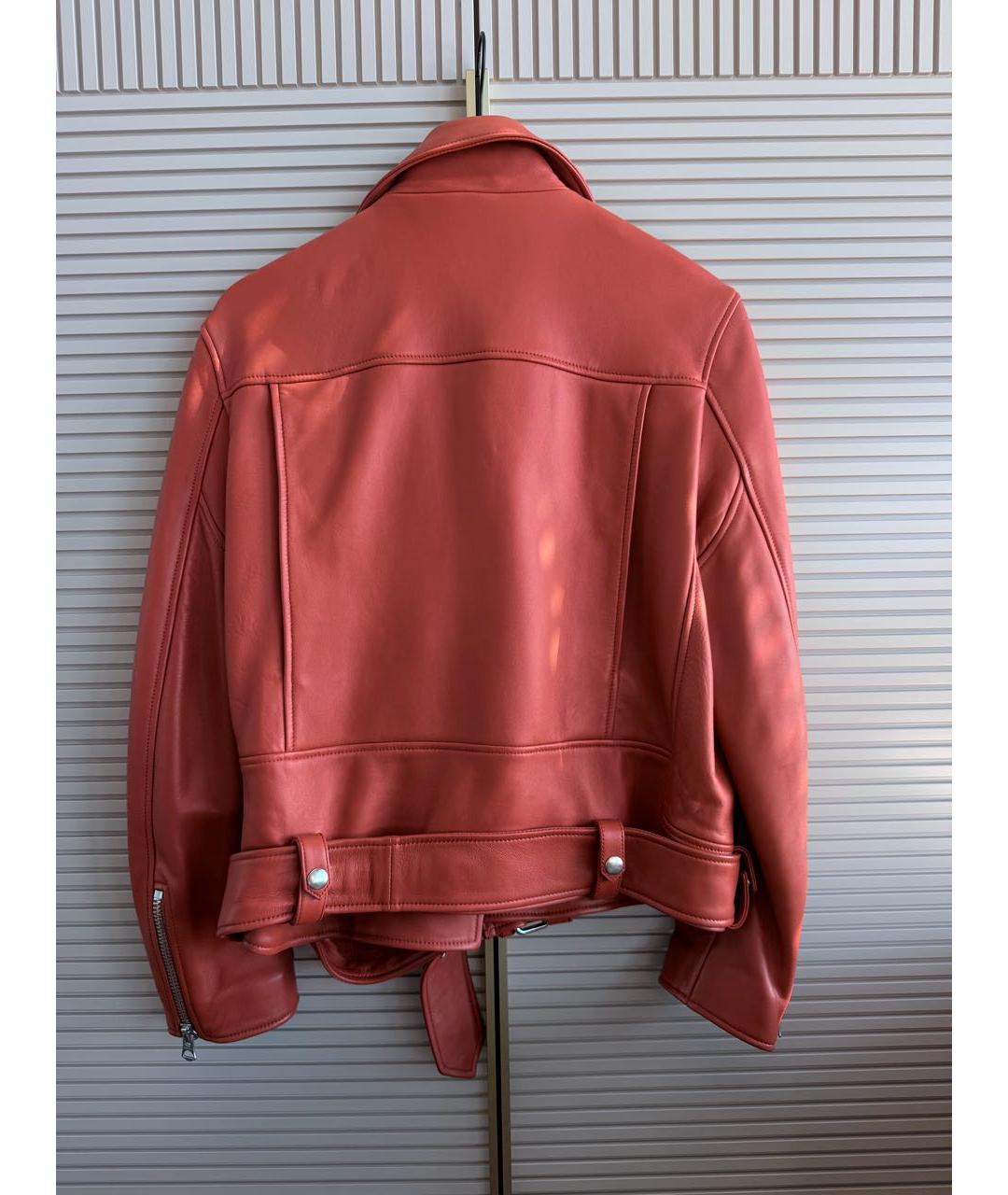 ACNE STUDIOS Оранжевая кожаная дубленка, фото 2