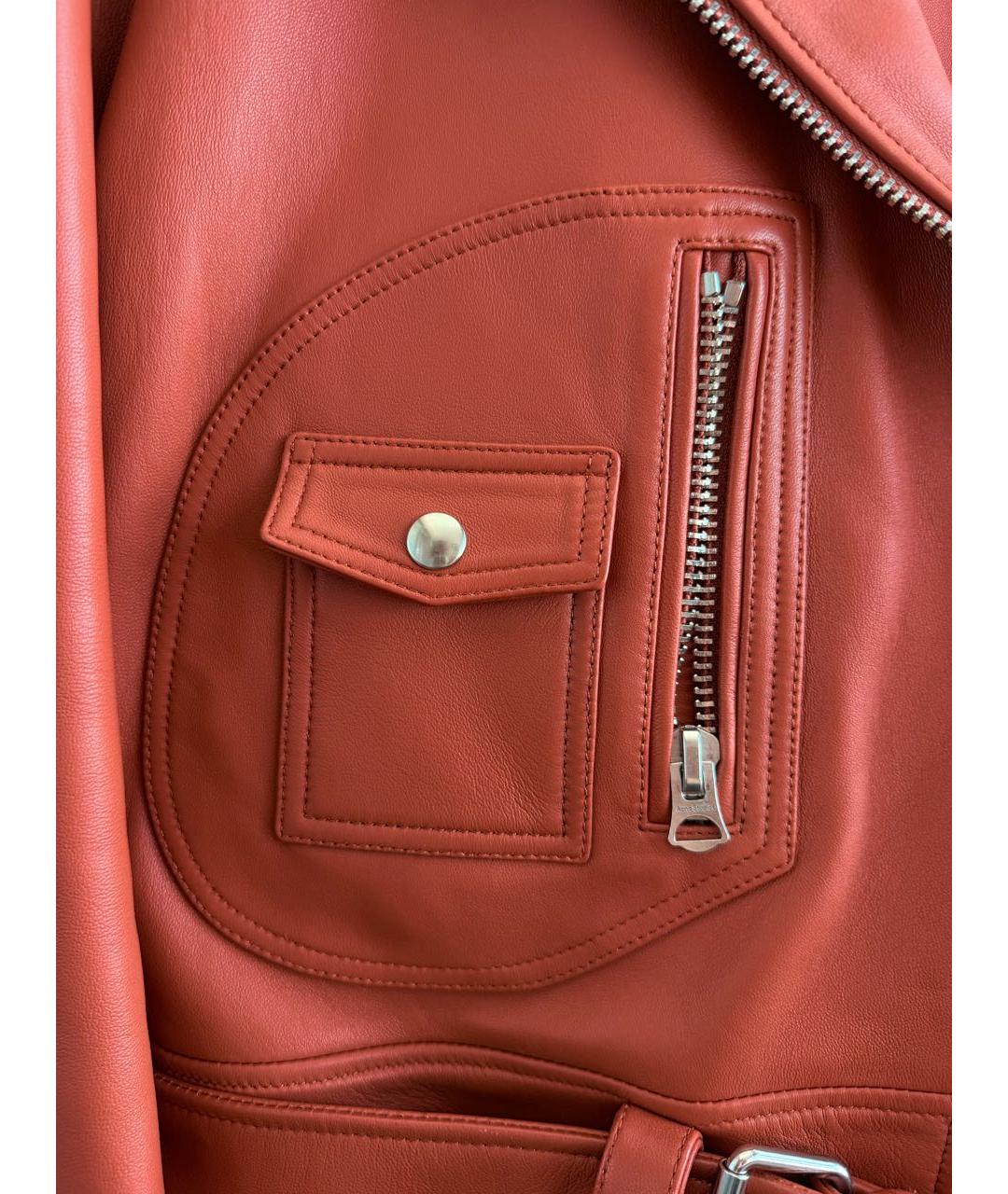 ACNE STUDIOS Оранжевая кожаная дубленка, фото 6