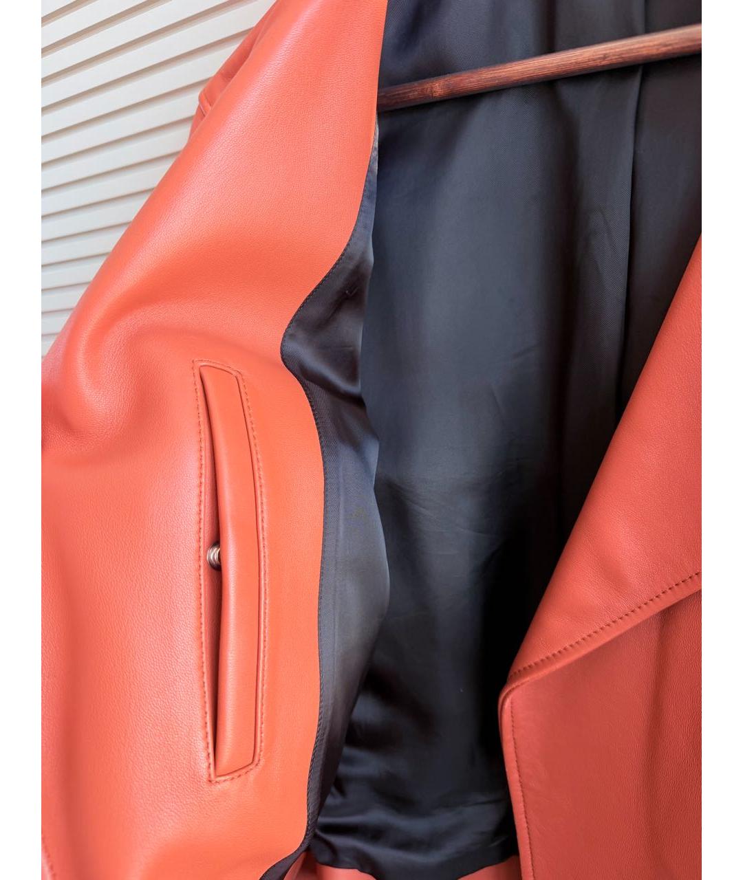 ACNE STUDIOS Оранжевая кожаная дубленка, фото 7