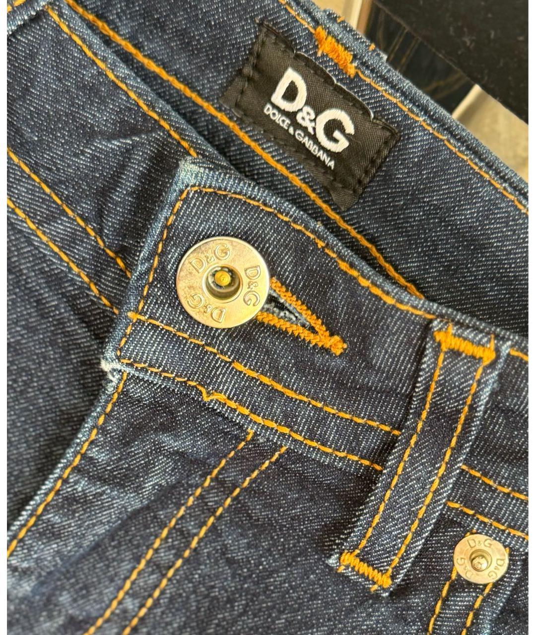 DOLCE&GABBANA Темно-синие хлопко-эластановые джинсы слим, фото 8