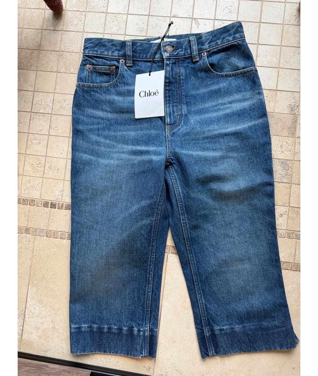 CHLOE Синие деним капри, фото 6