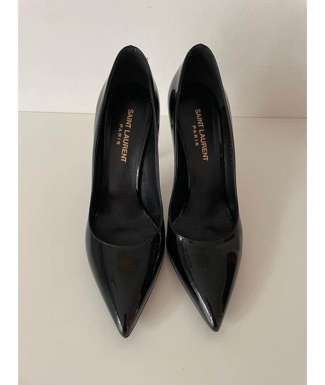 SAINT LAURENT Черные туфли из лакированной кожи, фото 2