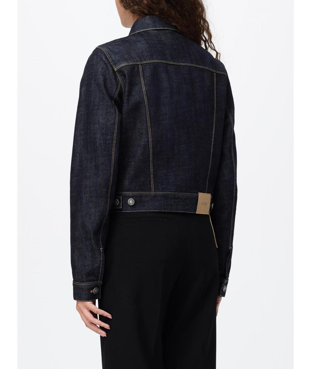 FENDI Синяя хлопковая куртка, фото 4