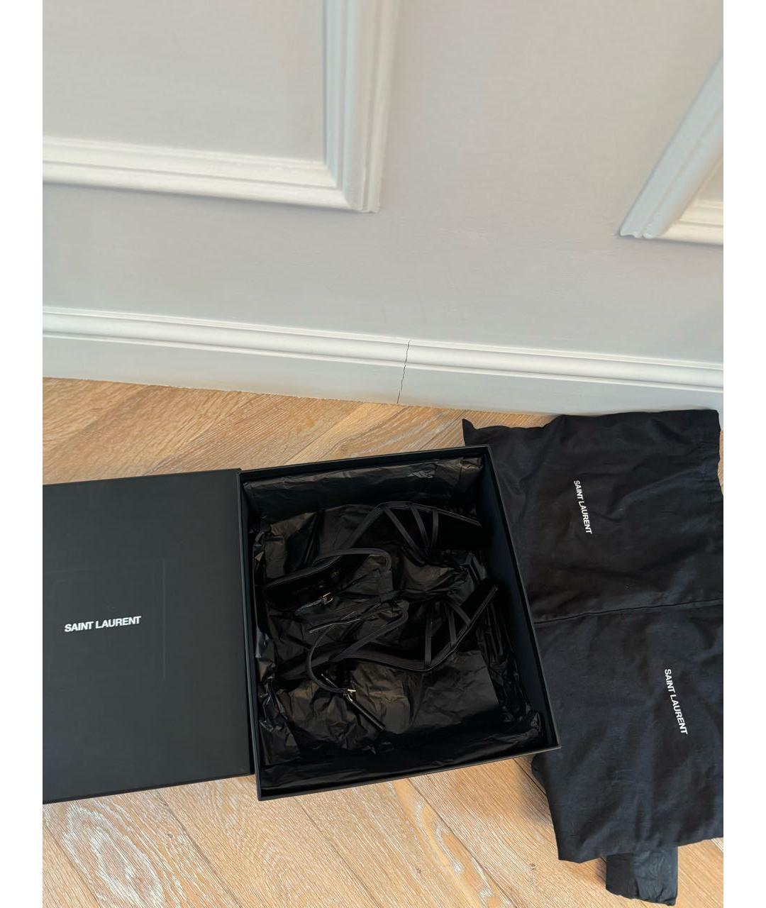 SAINT LAURENT Черные текстильные босоножки, фото 8