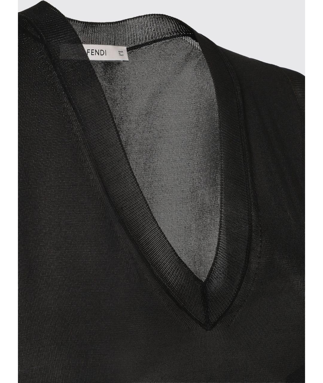 FENDI Черная майка, фото 4
