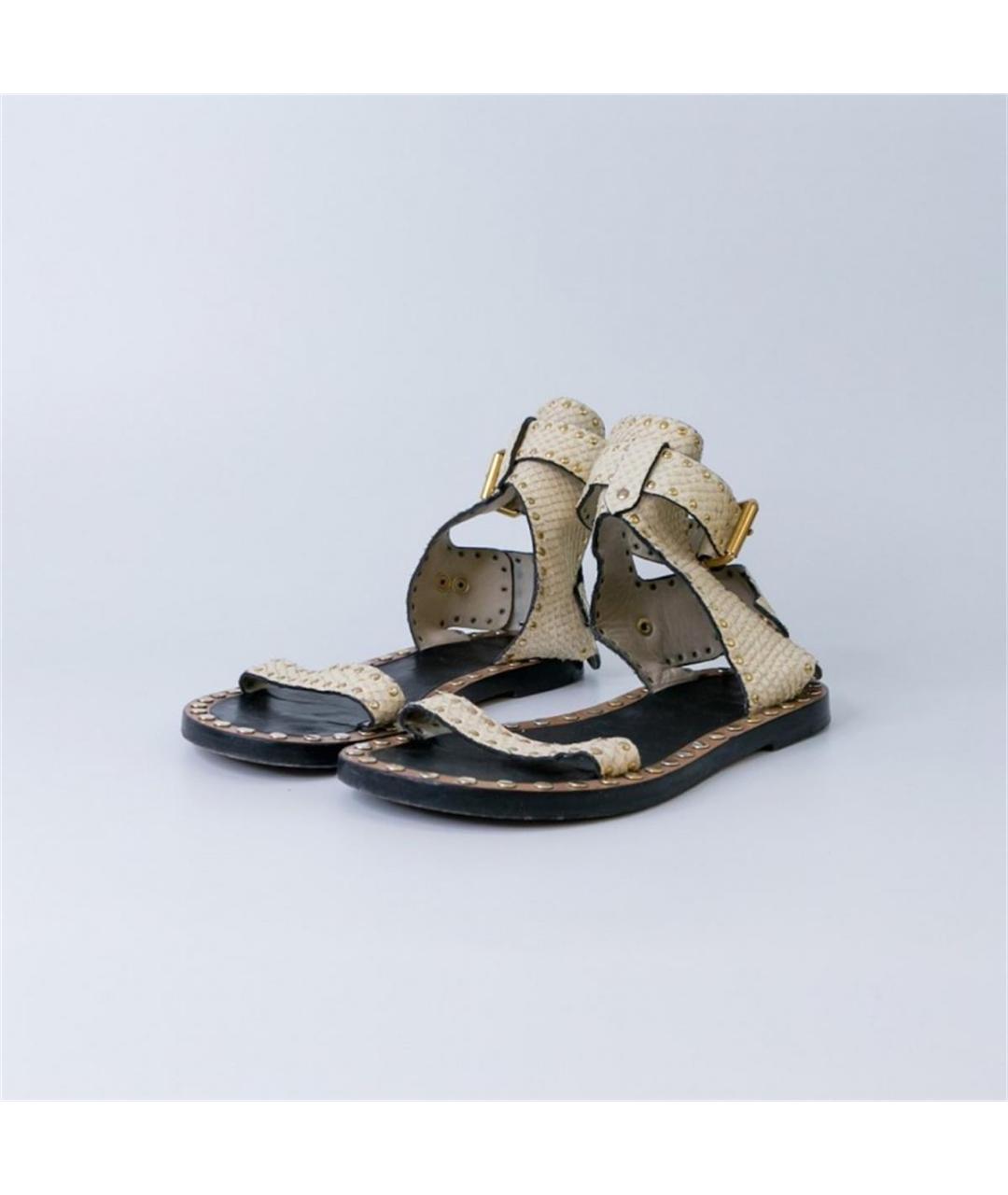 ISABEL MARANT Бежевые сандалии из экзотической кожи, фото 2