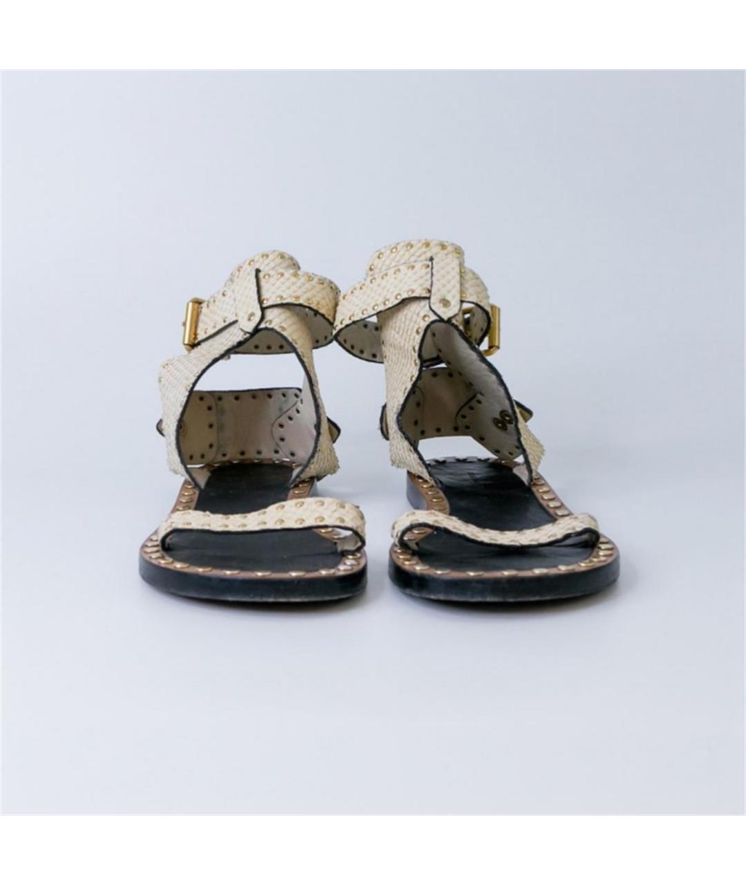 ISABEL MARANT Бежевые сандалии из экзотической кожи, фото 3