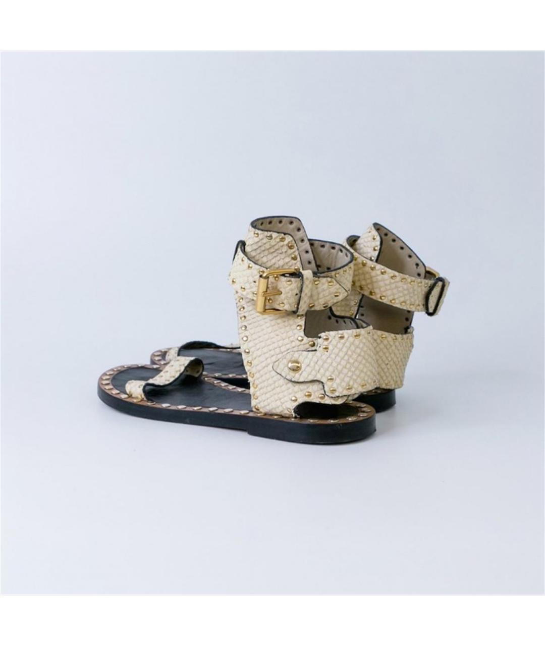 ISABEL MARANT Бежевые сандалии из экзотической кожи, фото 4