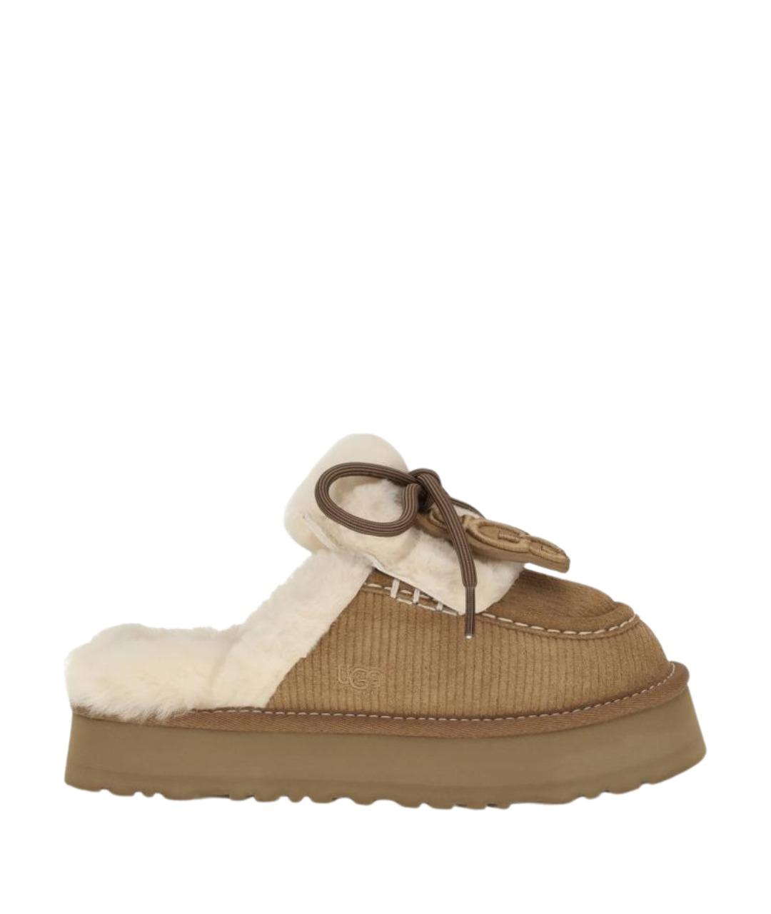 UGG Бежевые замшевые сабо, фото 1