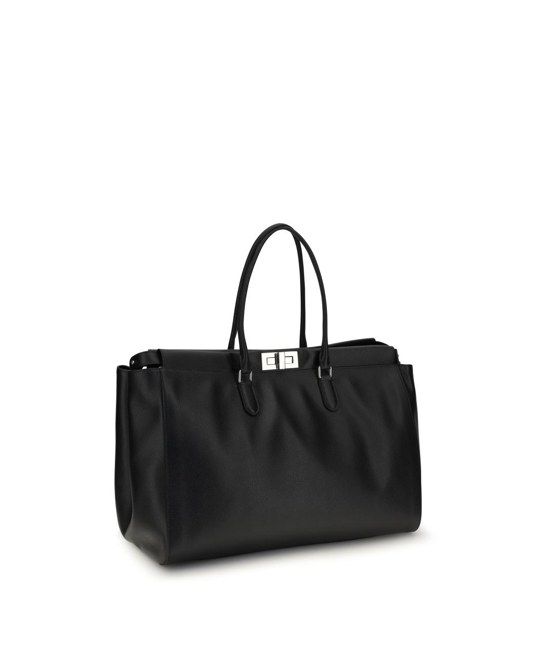 FENDI Черная кожаная сумка тоут, фото 2
