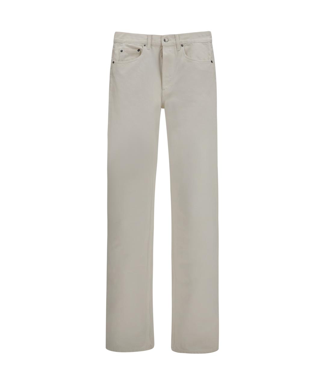 LORO PIANA Белые хлопковые повседневные брюки, фото 4