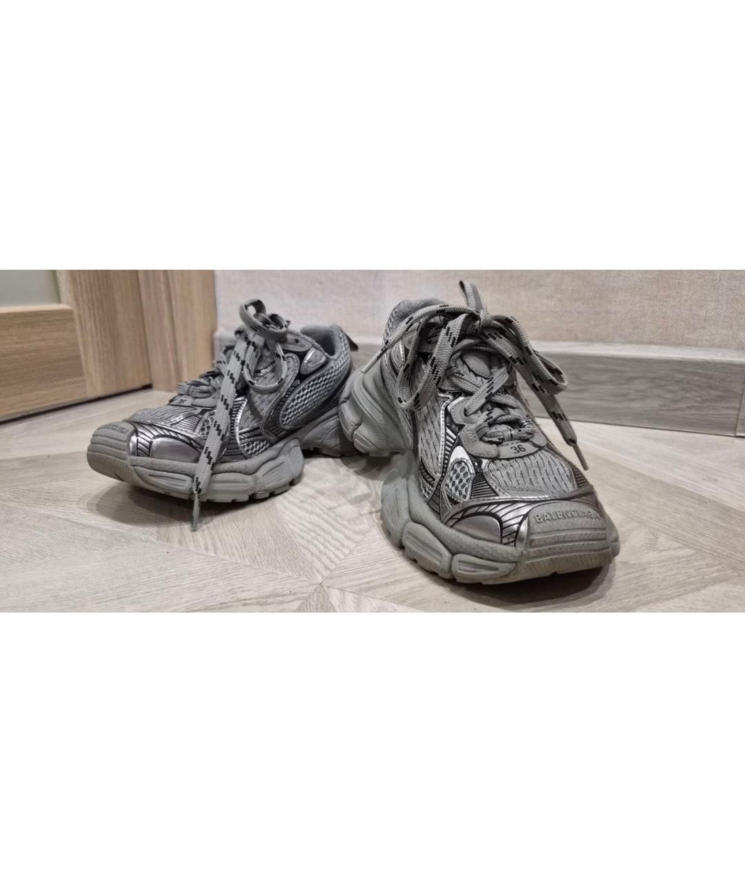 BALENCIAGA Антрацитовые текстильные кроссовки, фото 4