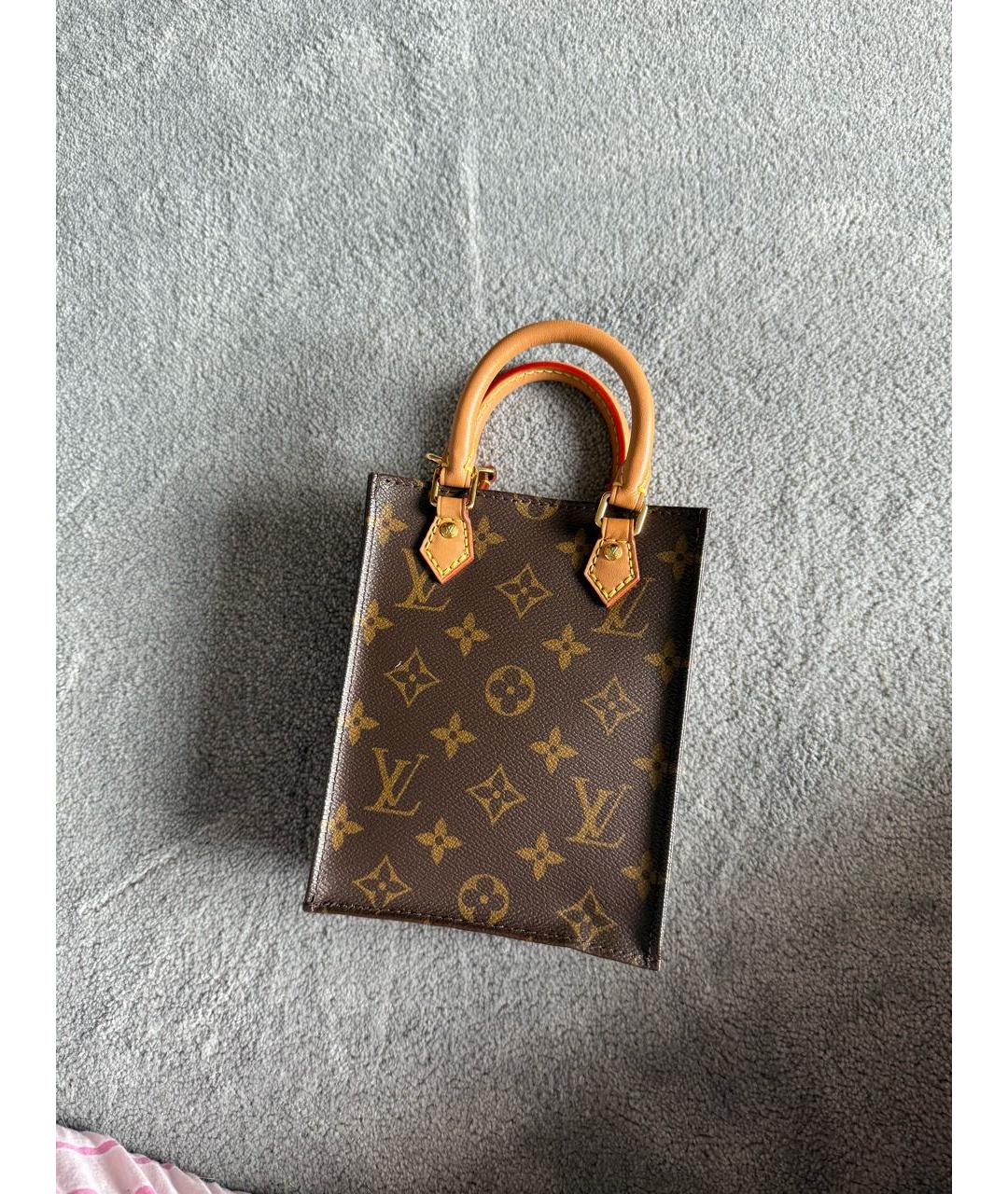 LOUIS VUITTON Коричневая сумка с короткими ручками из канвы, фото 8