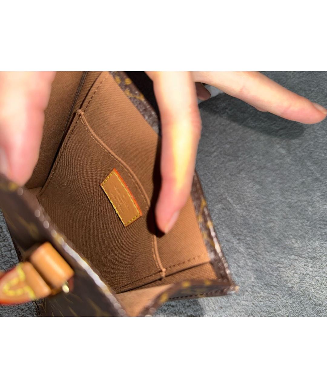 LOUIS VUITTON Коричневая сумка с короткими ручками из канвы, фото 4