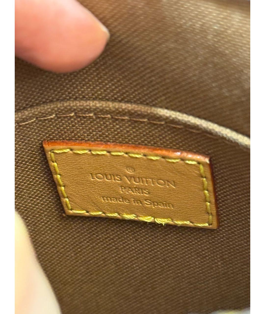 LOUIS VUITTON Коричневая сумка с короткими ручками из канвы, фото 6