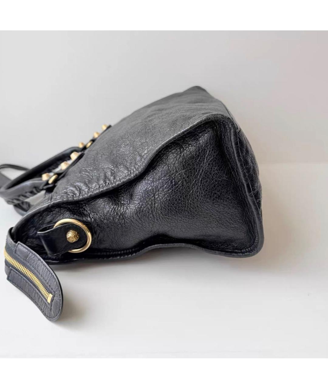 BALENCIAGA Черная кожаная сумка тоут, фото 6