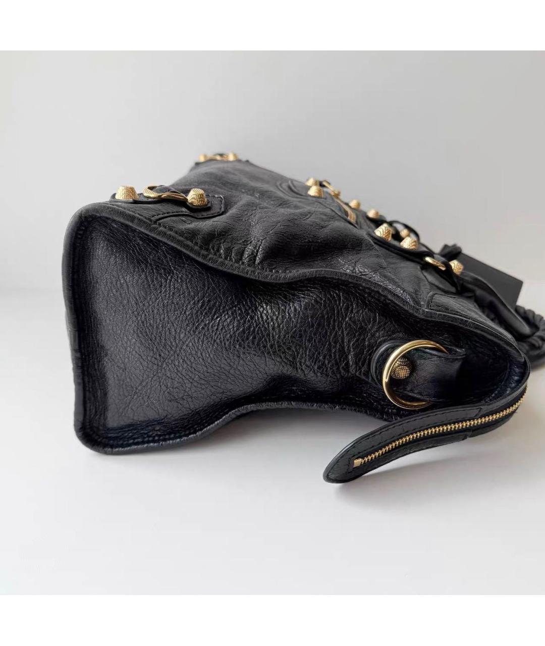 BALENCIAGA Черная кожаная сумка тоут, фото 5