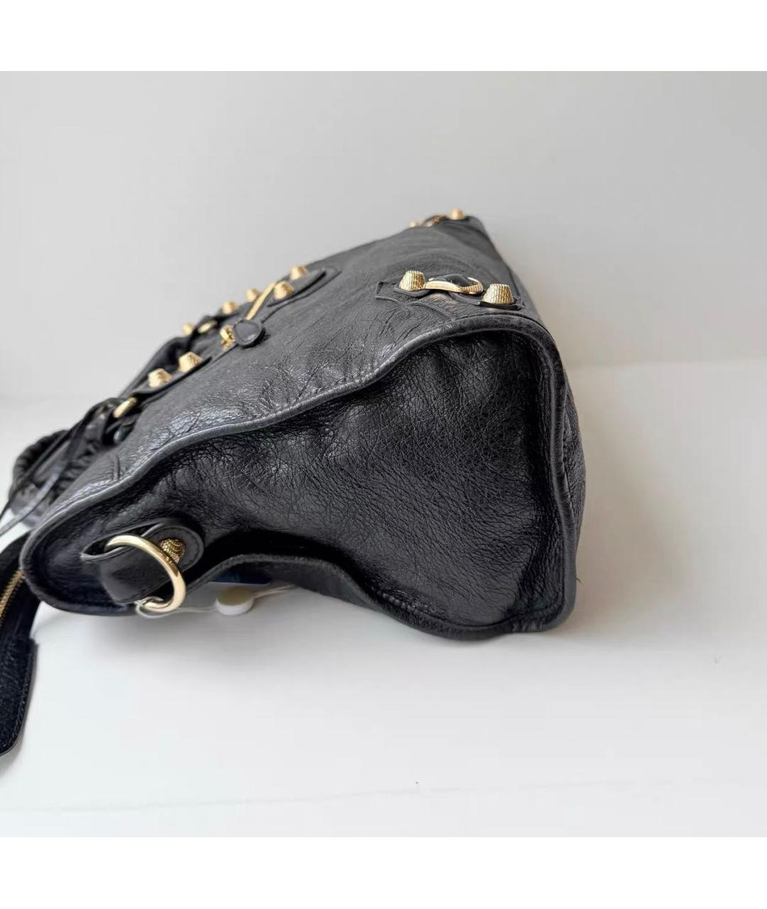 BALENCIAGA Черная кожаная сумка тоут, фото 3