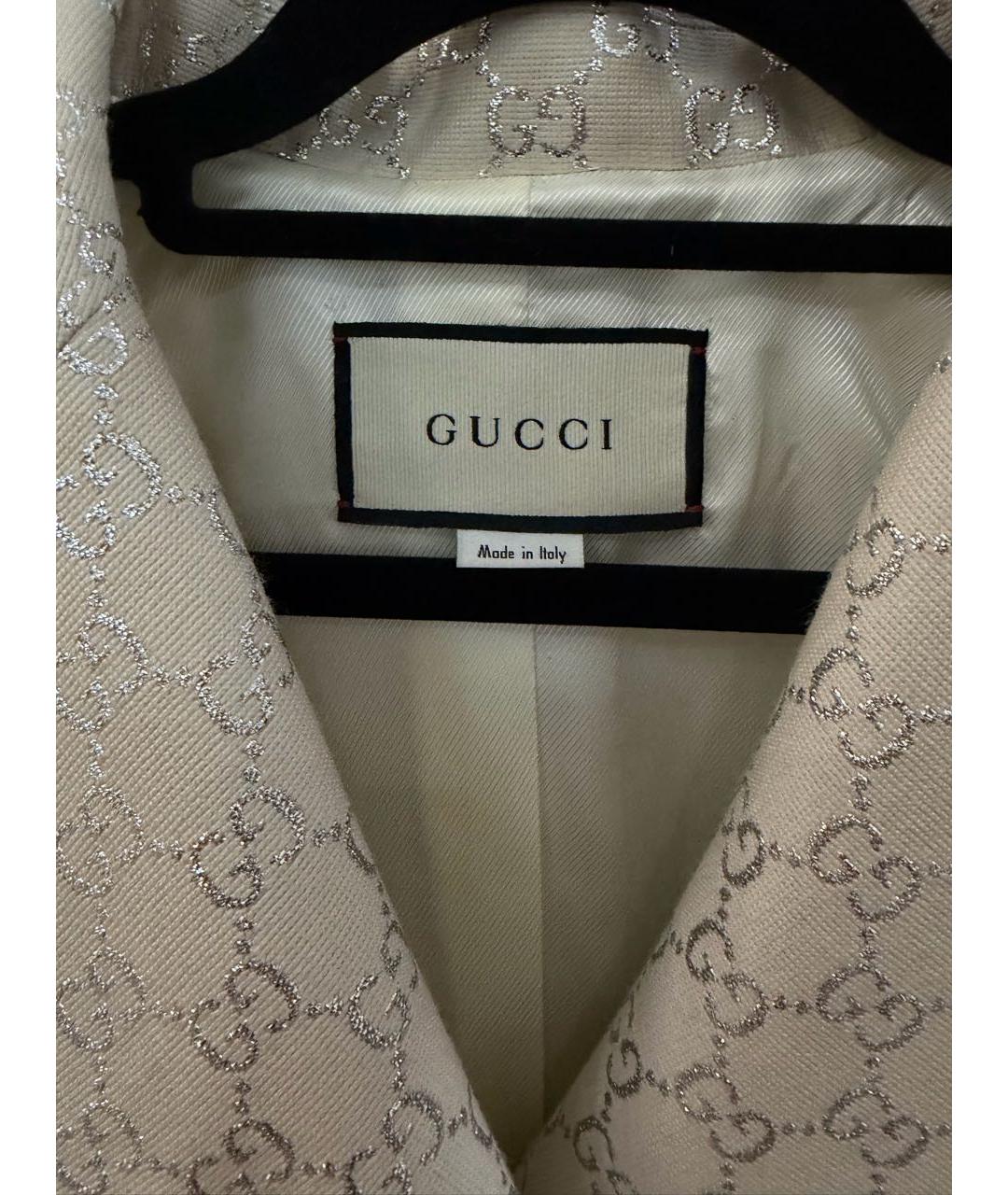 GUCCI Бежевый шерстяной жакет/пиджак, фото 3