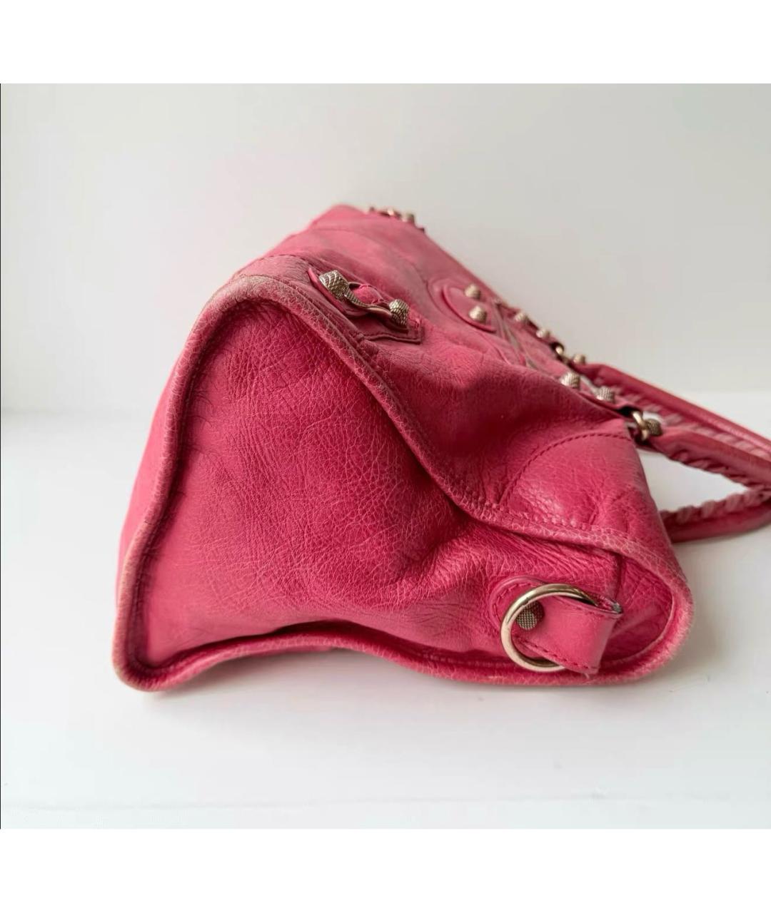 BALENCIAGA Розовая кожаная сумка тоут, фото 4