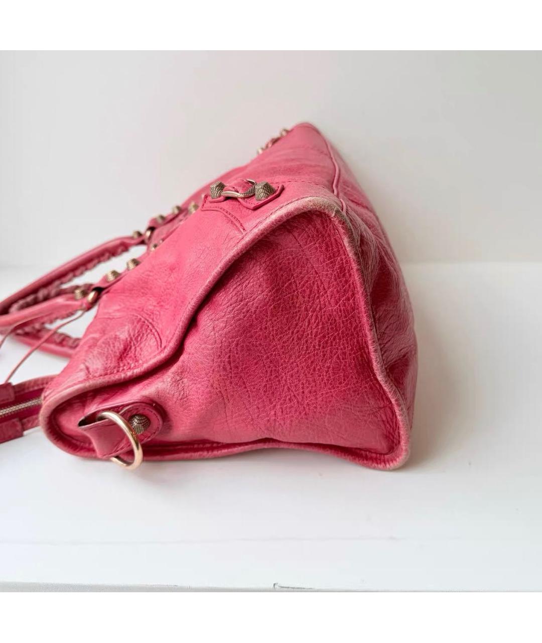 BALENCIAGA Розовая кожаная сумка тоут, фото 3