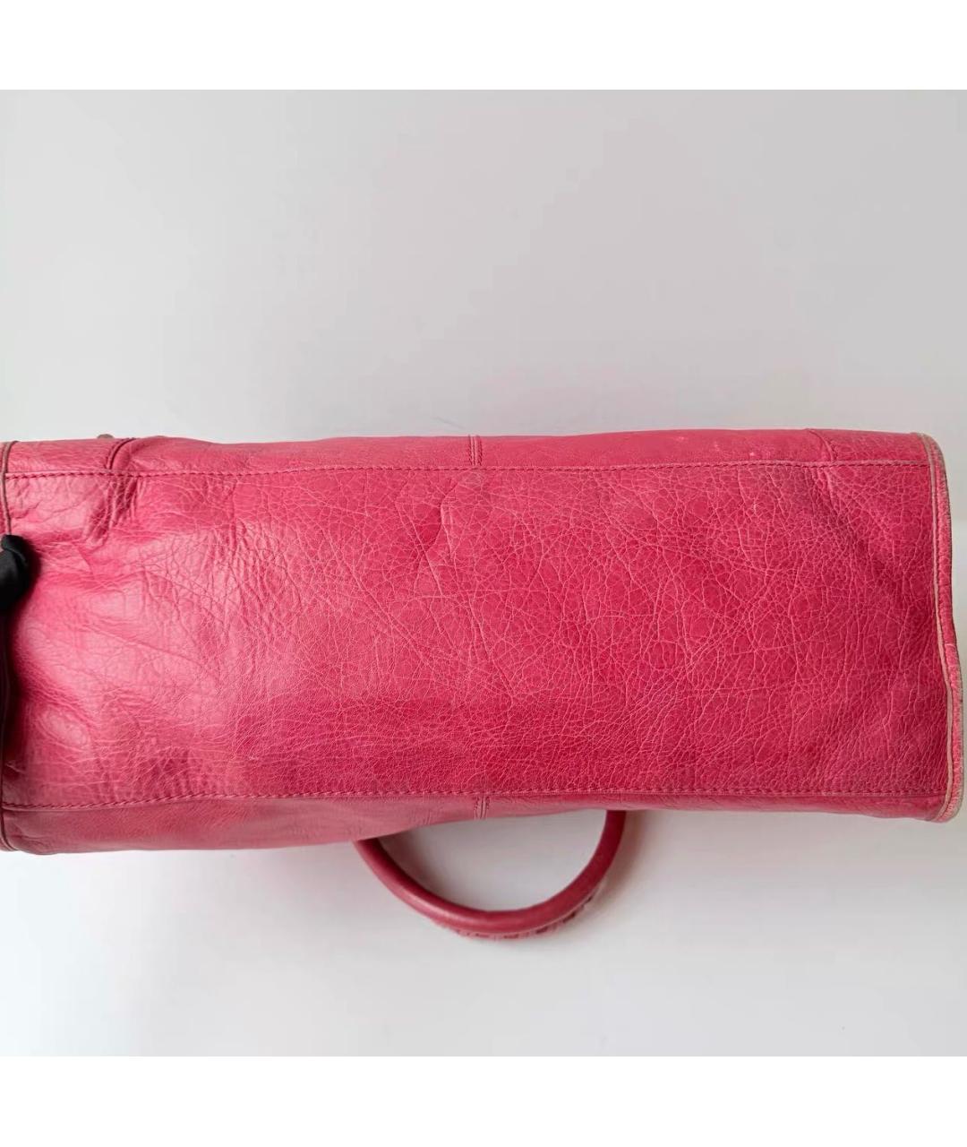BALENCIAGA Розовая кожаная сумка тоут, фото 7