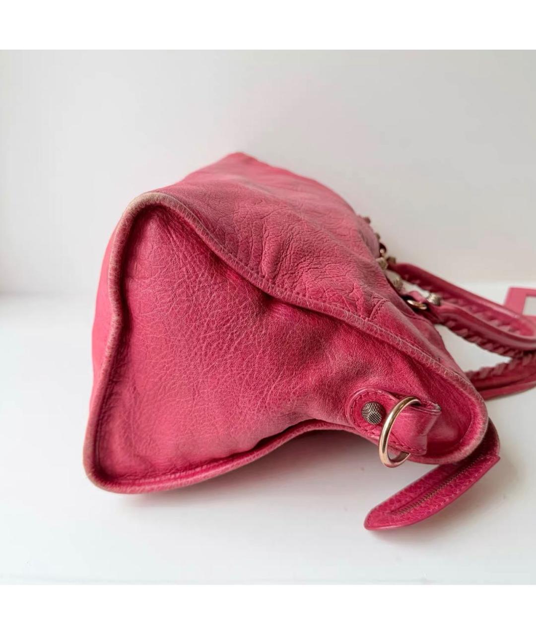 BALENCIAGA Розовая кожаная сумка тоут, фото 6